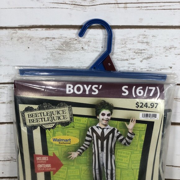 NEW Rubies BettleJuice Costume Boys Size 6/7 Small Jumpsuit Halloween - Picture 2 of 8